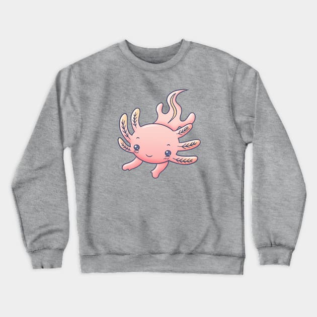 Cute Pink Axolotl for Axolotl Lover Crewneck Sweatshirt by Tamara Lance